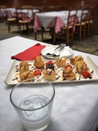 Close-up of food on table