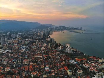 Aerial view of georgetown, penang malaysia