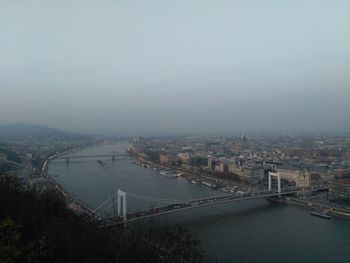 High angle view of bridge over river