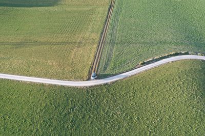 High angle view of agricultural field