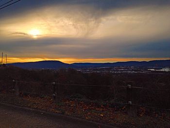 Scenic view of landscape against sky during sunset