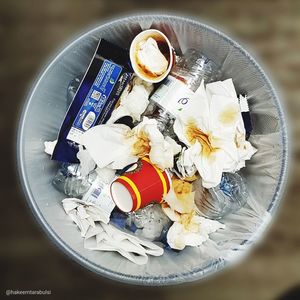 High angle view of dessert in plate on table