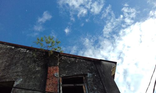 Low angle view of house against sky