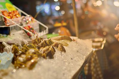 The seafood sales streets at night