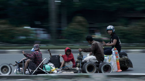 People riding motorcycle