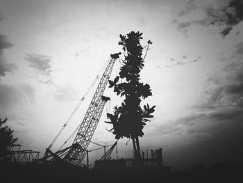Low angle view of building against sky at dusk