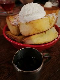 Close-up of dessert in plate