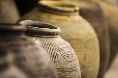 Close up of clay pots