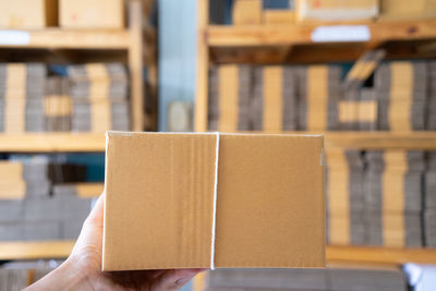 Close-up of hand holding book