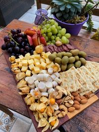 High angle view of fruits on table