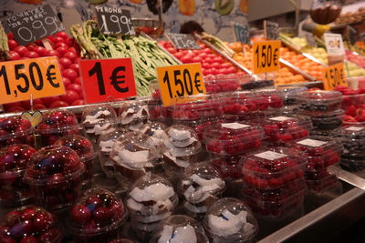 High angle view of market stall for sale