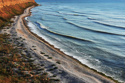 High angle view of beach