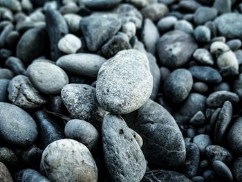 Full frame shot of pebbles on beach