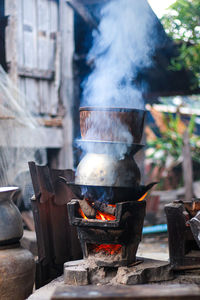 Meat on barbecue grill