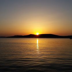 Scenic view of sunset over sea