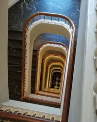 High angle view of spiral stairs