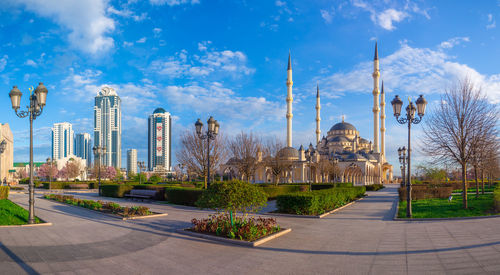 Panoramic view of buildings against sky