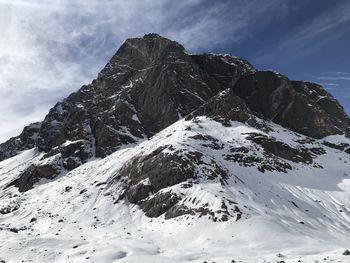 Snow covered mountain against sky