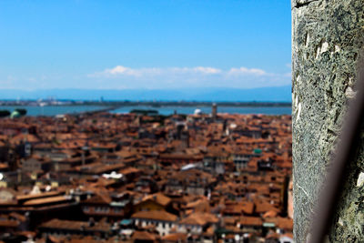 Close-up of cityscape against sky