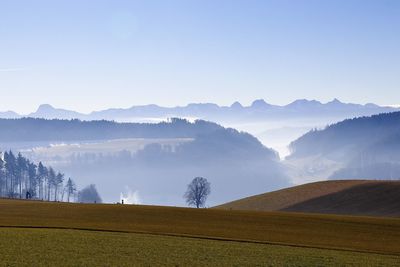 Scenic view of mountains against sky