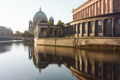 Reflection of buildings in water