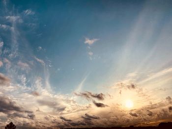 Low angle view of sky during sunset