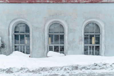 Building in city during winter
