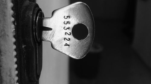 Close-up of key