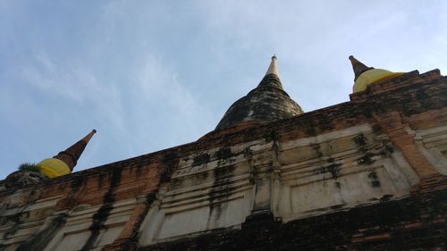 Low angle view of temple against sky