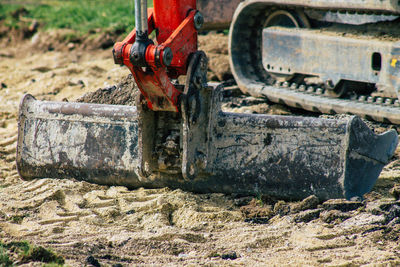 Close-up of machinery at construction site