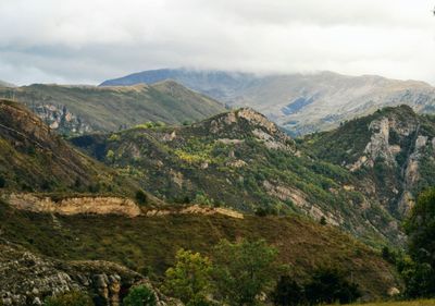 Scenic view of mountains against sky