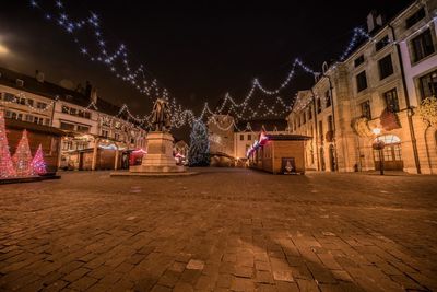 Illuminated city at night