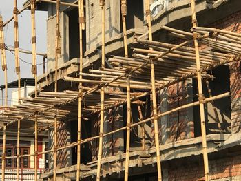 Low angle view of building under construction