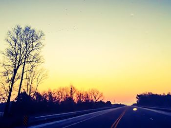 Country road at sunset