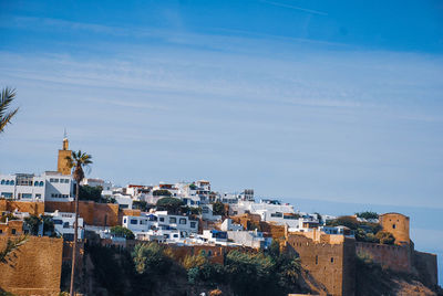 High angle view of townscape against sky