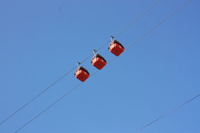 Low angle view of ski against clear sky