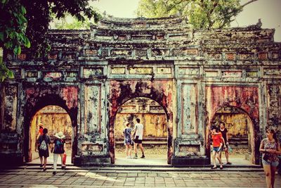 Tourists visiting temple