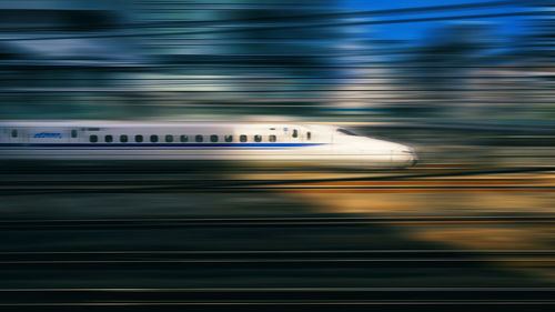 Blurred motion of train