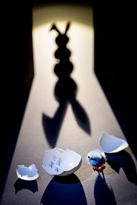 High angle view of paper painting on table