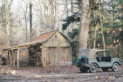 Car parked outside house