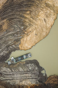 High angle view of rocks on shore