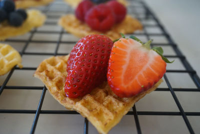 Close-up of dessert in plate on table