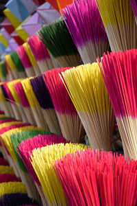 Full frame shot of incense sticks