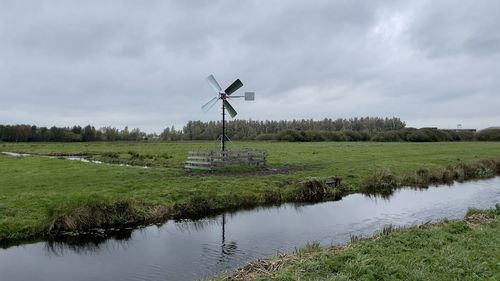 Windmill in the open field
