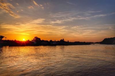 Scenic view of sunset over sea