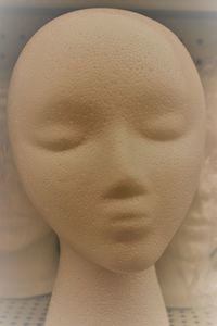 Close-up of female sculpture