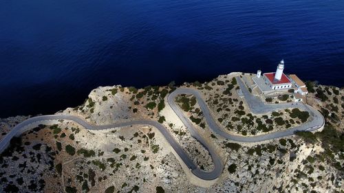 High angle view of beach