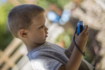 Boy looking away