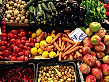 Full frame shot of various vegetables for sale