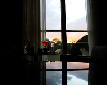 Reflection of clouds in glass window